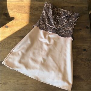 Jim Hjelm Occasions Women's 10 Brown and Light Pink Strapless Dress